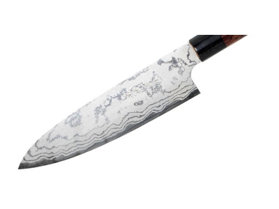 Shiro Kamo Shirogami Damast nóż szefa Gyuto 180 mm