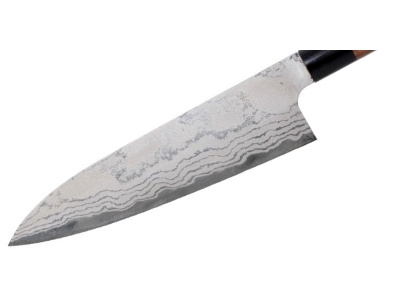 Shiro Kamo Shirogami Damast nóż szefa Gyuto 210 mm