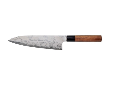 Shiro Kamo Shirogami Damast nóż szefa Gyuto 210 mm
