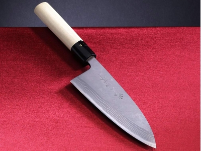 Tojiro Aogami Damascus nóż Deba 165 mm