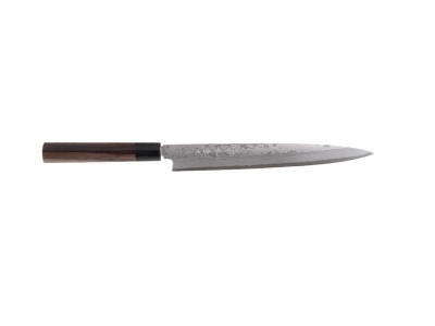 Hideo Kitaoka Shirogami Damascus nóż Yanagiba 240 mm