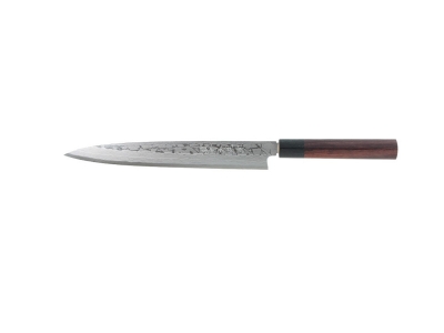 Hideo Kitaoka Shirogami Damascus nóż Yanagiba 240 mm - dla leworęcznych