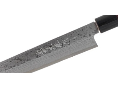 Hideo Kitaoka Shirogami Damascus nóż Yanagiba 270 mm - dla leworęcznych