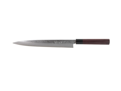 Hideo Kitaoka Shirogami Damascus nóż Yanagiba 270 mm - dla leworęcznych