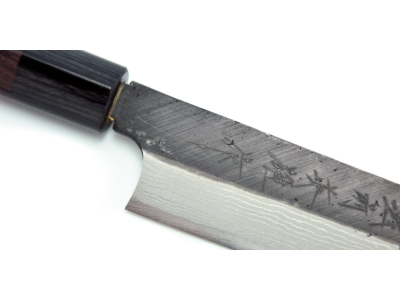 Hideo Kitaoka Shirogami Damast nóż Kiritsuke 210